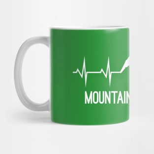 Mountain Heartbeat Hiking Camping Skying Lovers Gift Mug